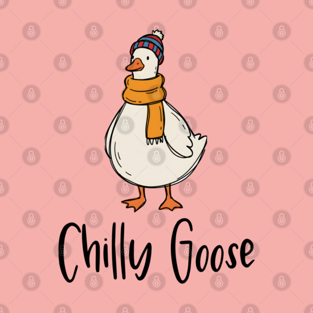 Chilly Goose dressed in beanie knit hat and scarf by Luxinda