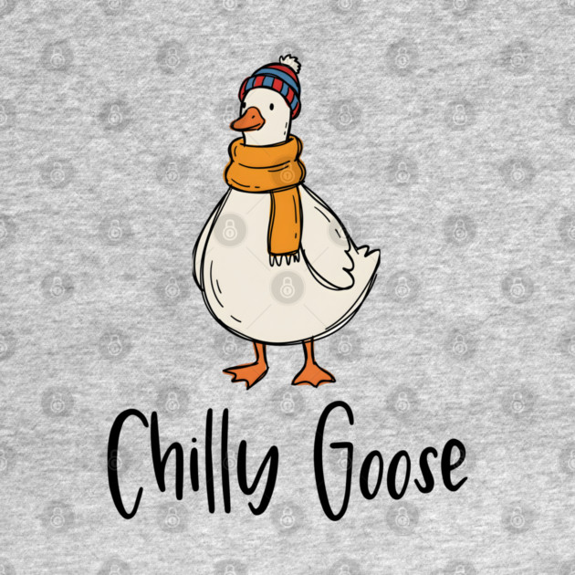 Chilly Goose dressed in beanie knit hat and scarf by Luxinda