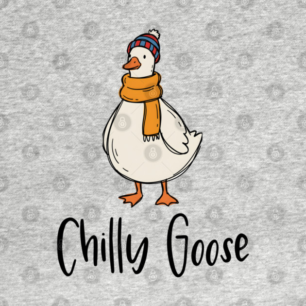 Chilly Goose dressed in beanie knit hat and scarf by Luxinda