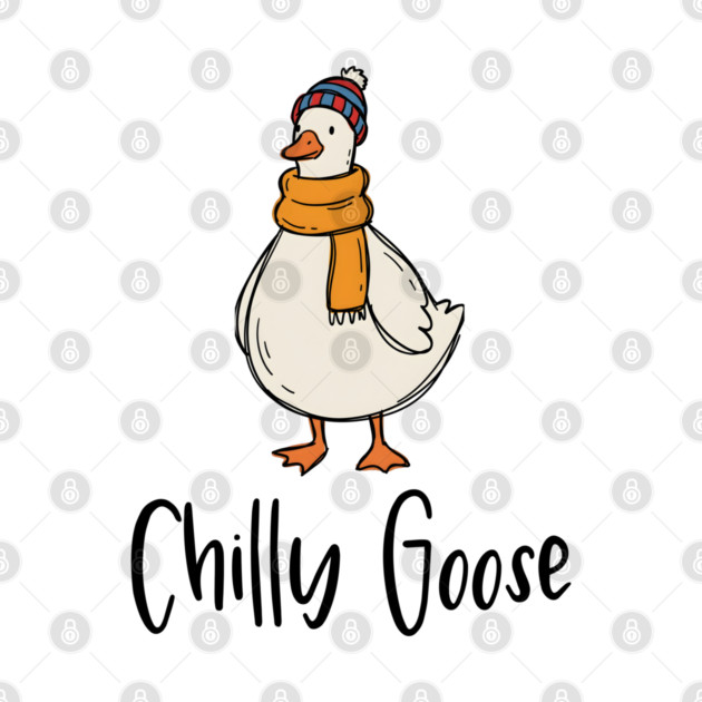 Chilly Goose dressed in beanie knit hat and scarf by Luxinda