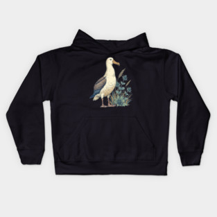 Coastal Albatross Dune Wildlife Art Kids Hoodie