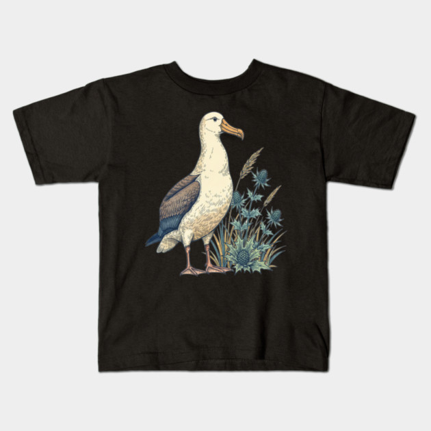 Coastal Albatross Dune Wildlife Art Kids T-Shirt by BirdsnStuff