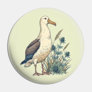 Coastal Albatross Dune Wildlife Art Pin