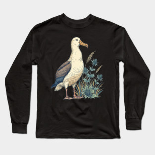 Coastal Albatross Dune Wildlife Art Long Sleeve T-Shirt