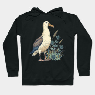 Coastal Albatross Dune Wildlife Art Hoodie