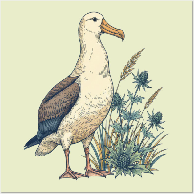 Coastal Albatross Dune Wildlife Art Wall Art by BirdsnStuff
