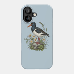 Coastal Oystercatcher Daisy Wildlife Art Phone Case