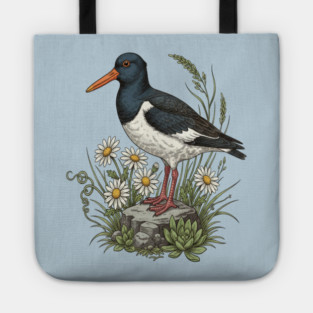 Coastal Oystercatcher Daisy Wildlife Art Tote