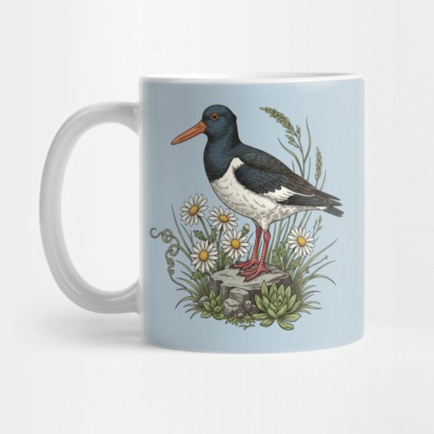 Coastal Oystercatcher Daisy Wildlife Art by BirdsnStuff