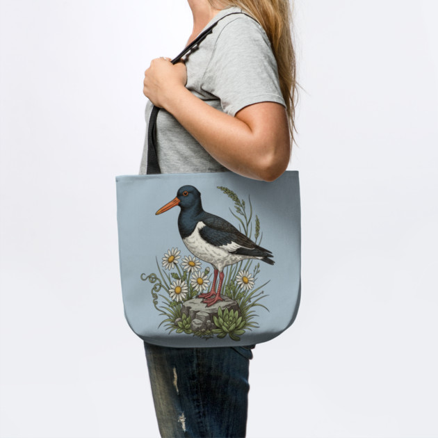 Coastal Oystercatcher Daisy Wildlife Art by BirdsnStuff