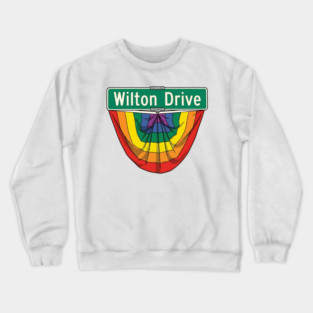 Wilton Drive Rainbow Pride Street Sign Crewneck Sweatshirt