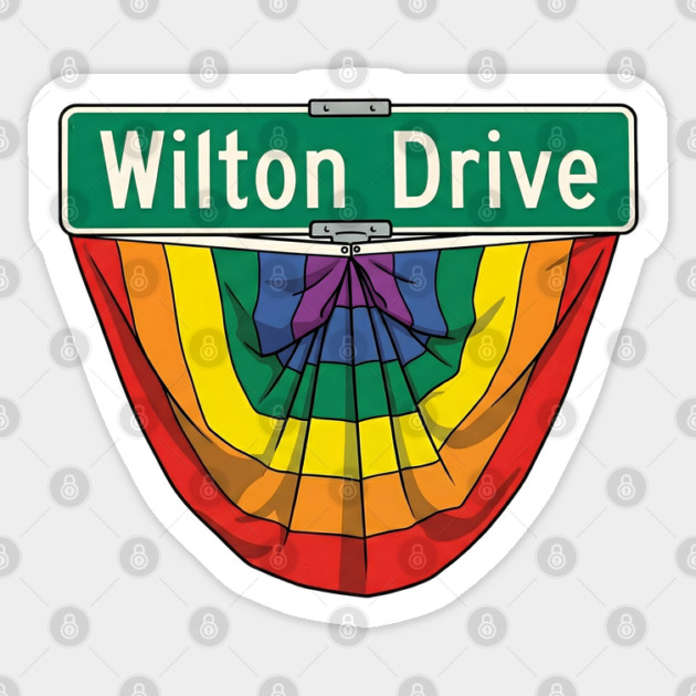 Wilton Drive Rainbow Pride Street Sign Sticker by WarFX Designs