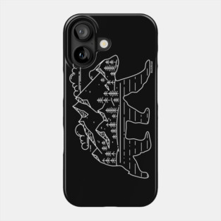 Mountain Scene Bear for Campers and Hikers with Clouds | BearlyBrand Phone Case