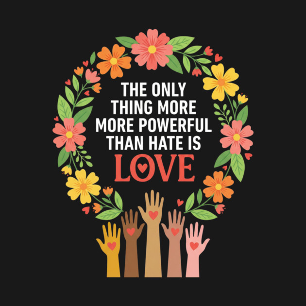 The Only Thing More More Powerful Than Hate Is Love | Unity Peace Equality Human Rights Advocate by ArtistTee ⭐⭐⭐⭐⭐