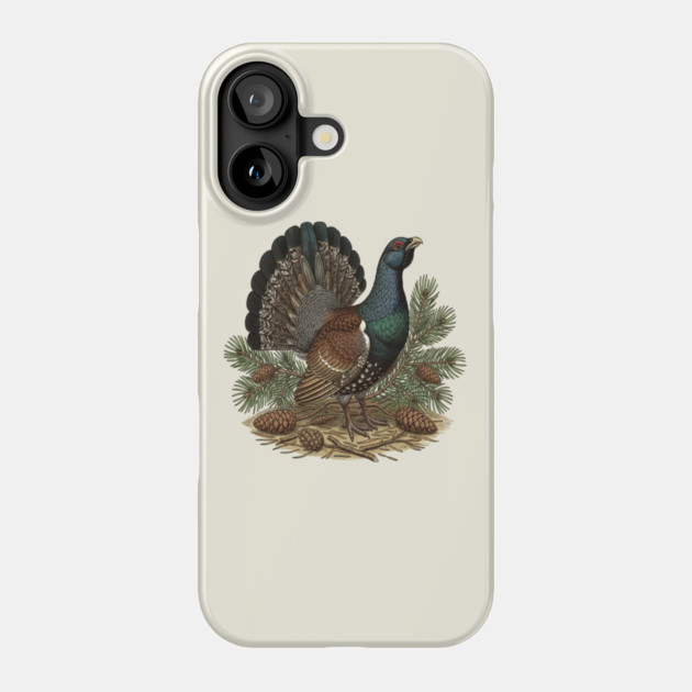 Capercaillie Pine Forest Wildlife Art Phone Case by BirdsnStuff