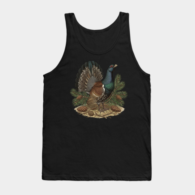 Capercaillie Pine Forest Wildlife Art Tank Top by BirdsnStuff