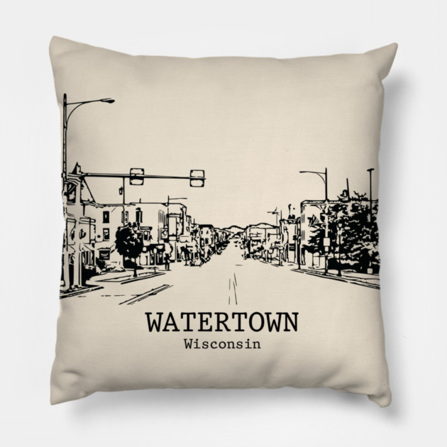 Watertown - Wisconsin Pillow by Lakeric