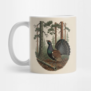 Evergreen Capercaillie Forest Art Mug