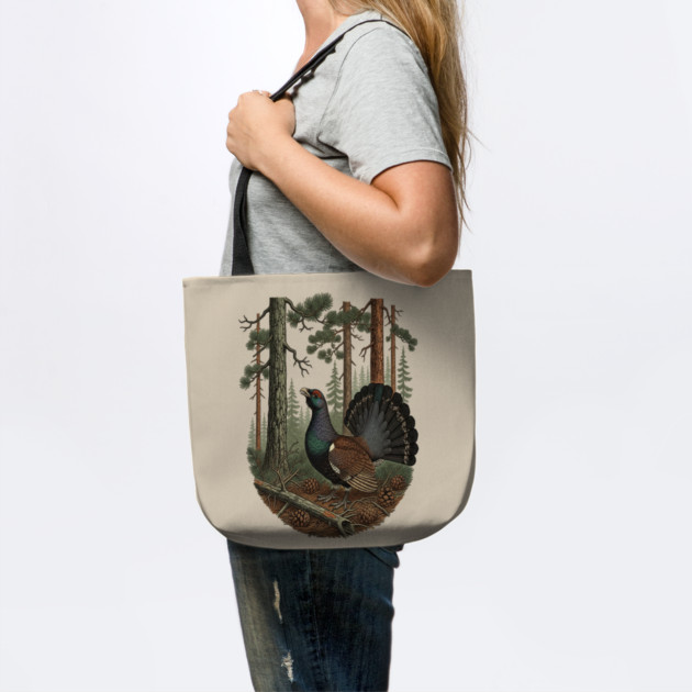 Evergreen Capercaillie Forest Art by BirdsnStuff