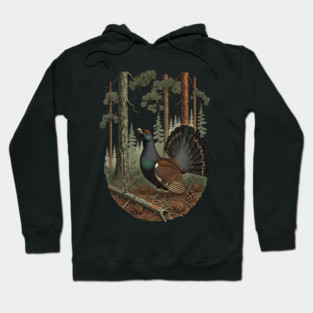 Evergreen Capercaillie Forest Art Hoodie