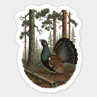 Evergreen Capercaillie Forest Art Magnet