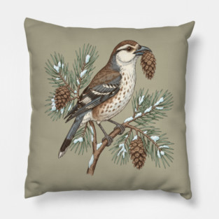 Nutcracker Pine Cone Botanical Art Pillow