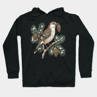 Nutcracker Pine Cone Botanical Art Hoodie