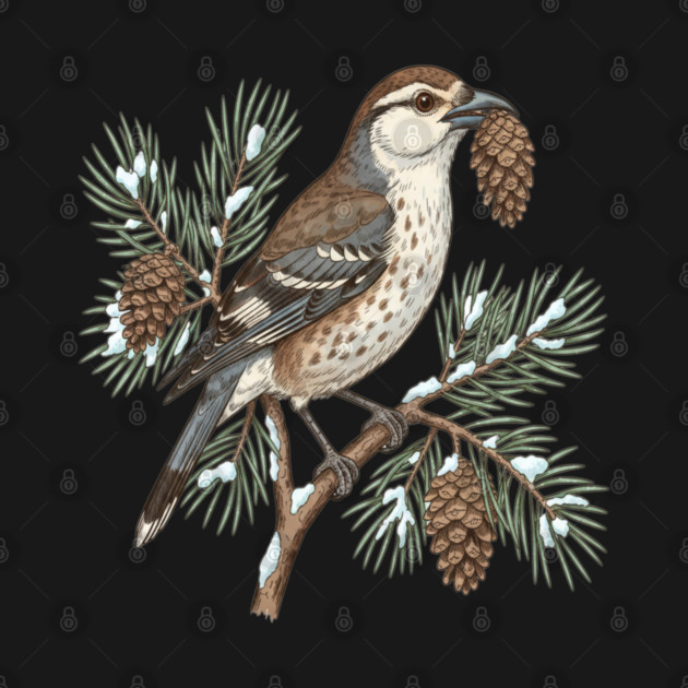 Nutcracker Pine Cone Botanical Art by BirdsnStuff