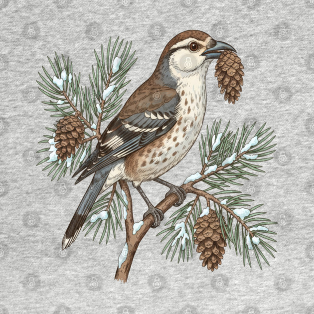 Nutcracker Pine Cone Botanical Art by BirdsnStuff