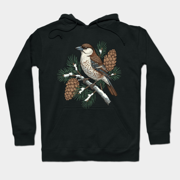 Nutcracker Pine Cone Wildlife Art Hoodie by BirdsnStuff