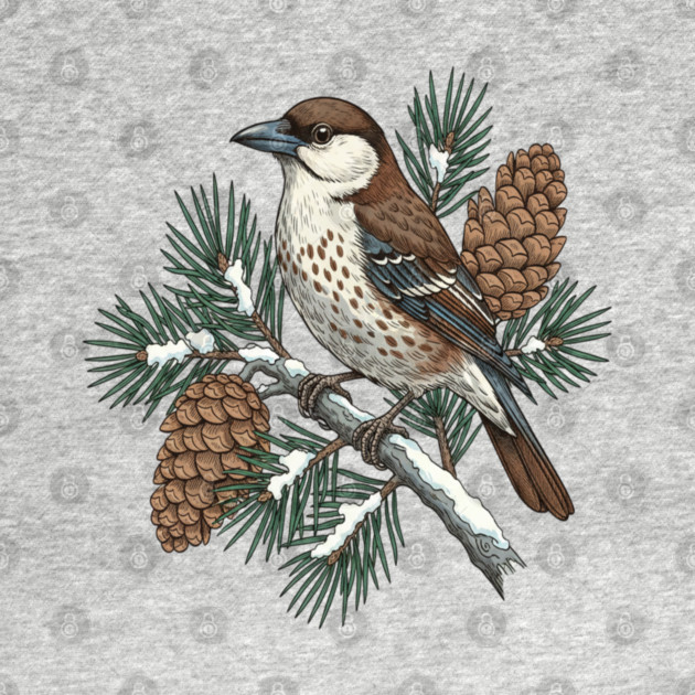 Nutcracker Pine Cone Wildlife Art by BirdsnStuff