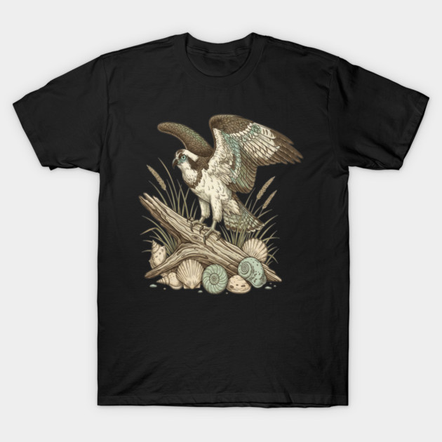 Osprey Driftwood Coastal Art T-Shirt by BirdsnStuff