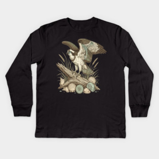 Osprey Driftwood Coastal Art Kids Long Sleeve T-Shirt