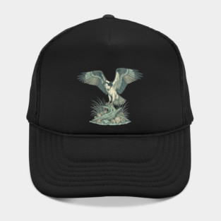 Osprey Seashell Coastal Wildlife Art Hat