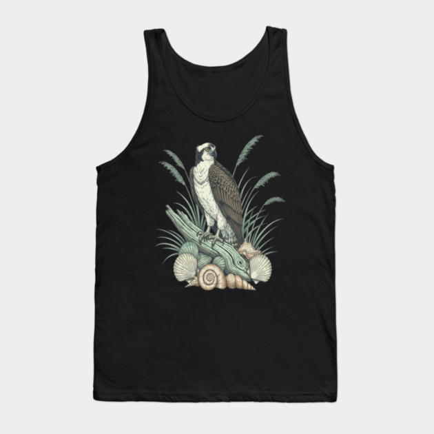 Osprey Nautical Shoreline Art Tank Top by BirdsnStuff
