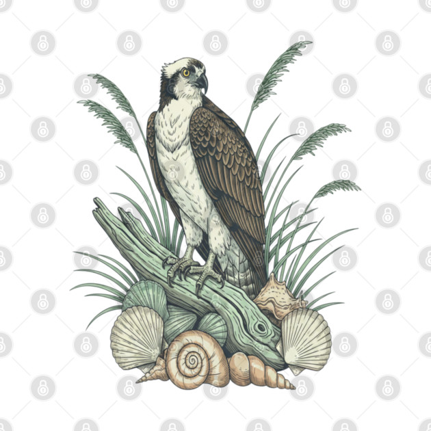 Osprey Nautical Shoreline Art by BirdsnStuff