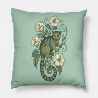 Kinkajou Jungle Vine Wildlife Art Pillow