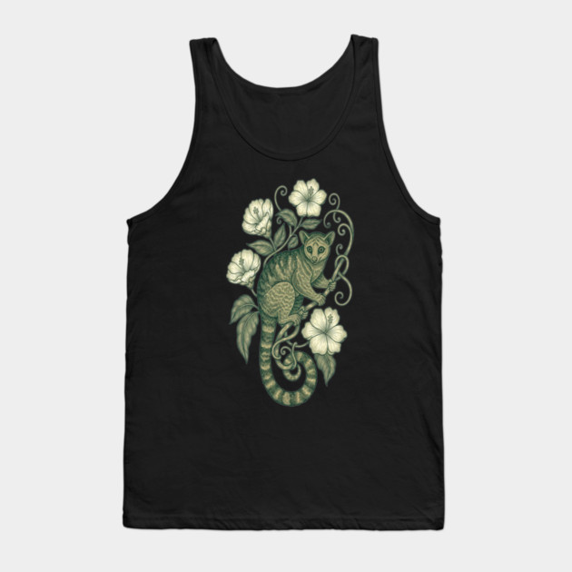 Kinkajou Jungle Vine Wildlife Art Tank Top by BirdsnStuff
