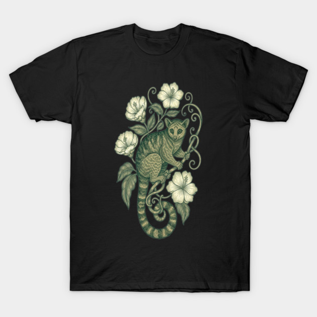 Kinkajou Jungle Vine Wildlife Art T-Shirt by BirdsnStuff
