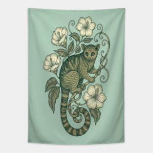 Kinkajou Jungle Vine Wildlife Art Tapestry