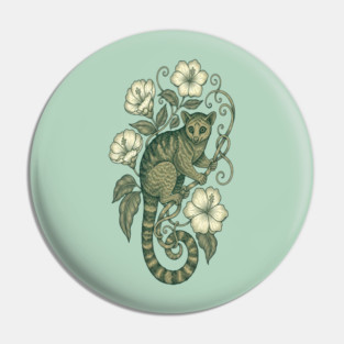 Kinkajou Jungle Vine Wildlife Art Pin