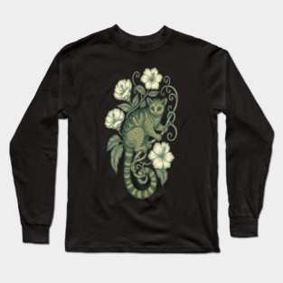 Kinkajou Jungle Vine Wildlife Art Long Sleeve T-Shirt