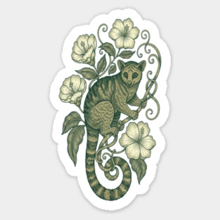 Kinkajou Jungle Vine Wildlife Art Sticker