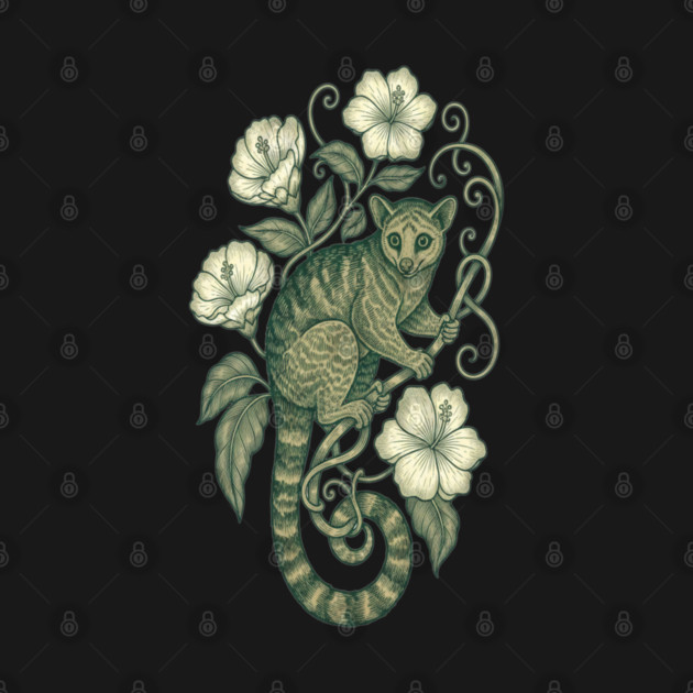 Kinkajou Jungle Vine Wildlife Art by BirdsnStuff