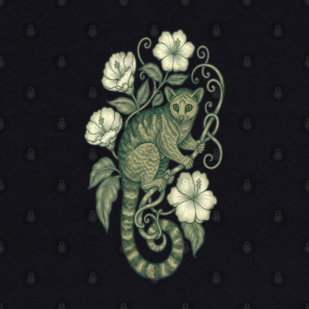 Kinkajou Jungle Vine Wildlife Art by BirdsnStuff