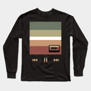 Retro Cassette Tape and Controls Long Sleeve T-Shirt