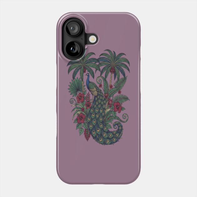 Palm Grove Peacock Wildlife Art Phone Case by BirdsnStuff