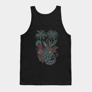 Palm Grove Peacock Wildlife Art Tank Top