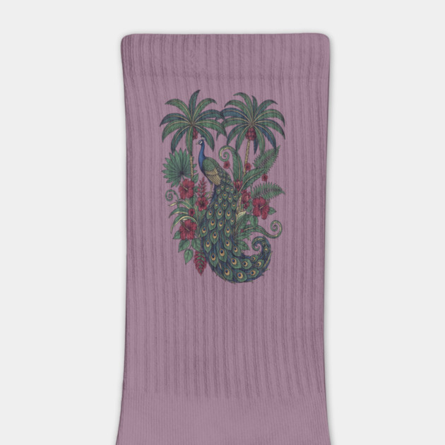 Palm Grove Peacock Wildlife Art by BirdsnStuff