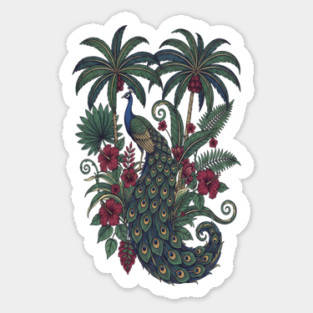 Palm Grove Peacock Wildlife Art Magnet